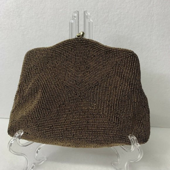 VINTAGE Japan Kissing Clasp Beaded Evening Handbag - Picture 2 of 8